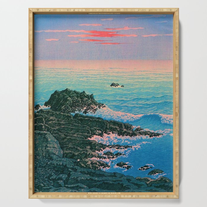 Morning of Cape Inubo by Kawase Hasui Serving Tray Gallery Image 1
