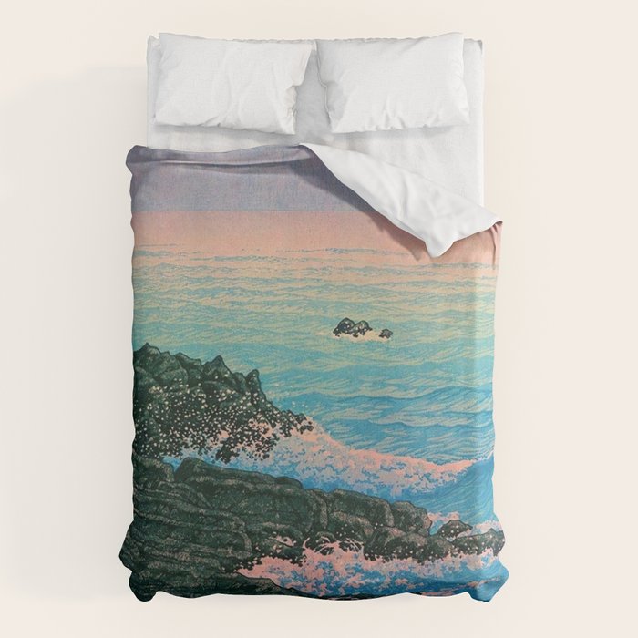 Morning of Cape Inubo by Kawase Hasui Duvet Cover Gallery Image 1