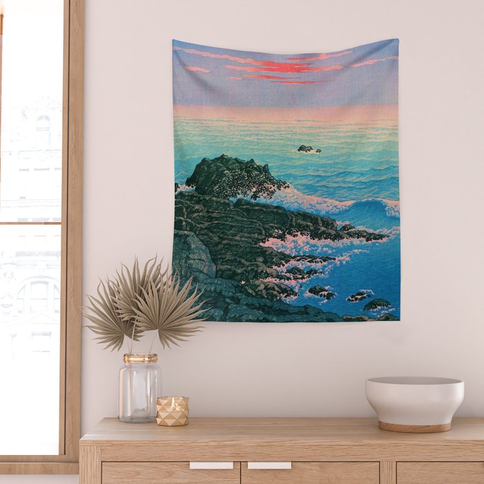 Morning of Cape Inubo by Kawase Hasui Wall Tapestry Gallery Image 2