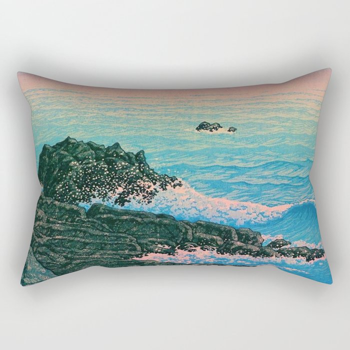 Morning of Cape Inubo by Kawase Hasui Rectangular Pillow Gallery Image 1