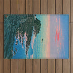 Morning of Cape Inubo by Kawase Hasui Outdoor Rug Gallery Image 1