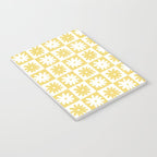 Yellow And White Checkered Flower Pattern Notebook Gallery Image 3