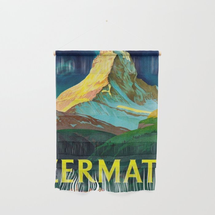 Zermatt Switzerland Vintage Mid Century Modern Travel Poster Wall Hanging Gallery Image 1