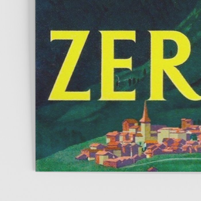 Zermatt Switzerland Vintage Mid Century Modern Travel Poster Poster Gallery Image 3