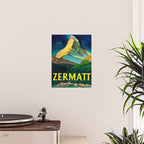 Zermatt Switzerland Vintage Mid Century Modern Travel Poster Poster Gallery Image 2