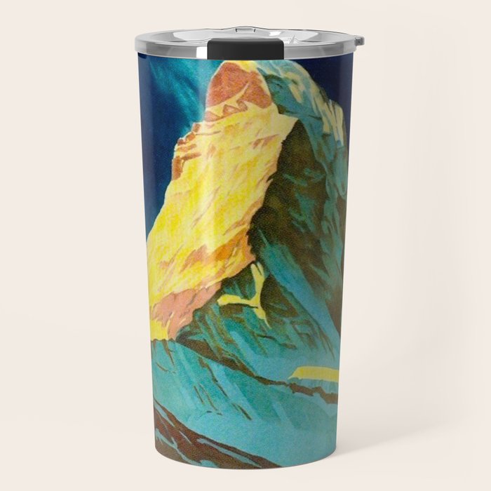 Zermatt Switzerland Vintage Mid Century Modern Travel Poster Travel Mug Gallery Image 1