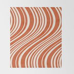 Wavy Stripes XLVIII - Bright Retro Red Throw Blanket Gallery Image 2
