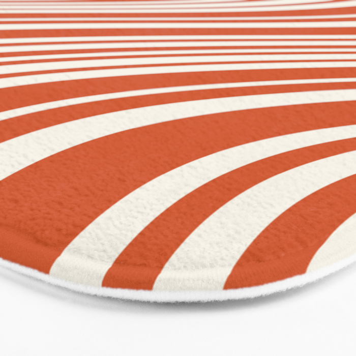 Wavy Stripes XLVIII - Bright Retro Red Bath Mat Gallery Image 3