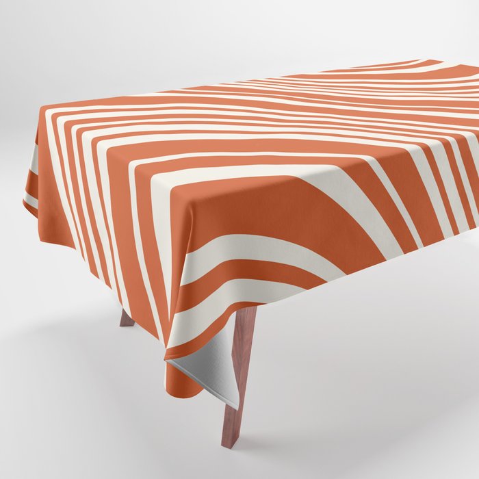 Wavy Stripes XLVIII - Bright Retro Red Tablecloth Gallery Image 1