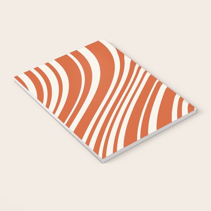 Wavy Stripes XLVIII - Bright Retro Red Notebook Gallery Image 3