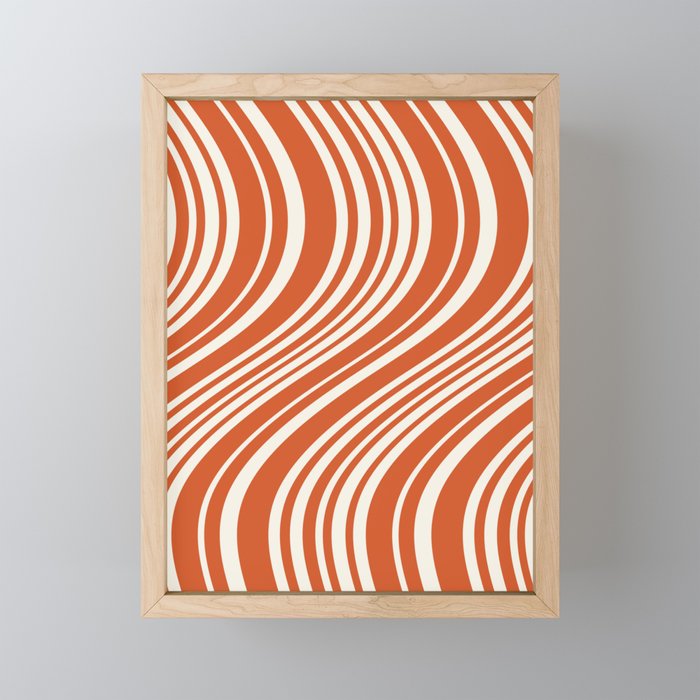 Wavy Stripes XLVIII - Bright Retro Red Mini Art Print Gallery Image 1