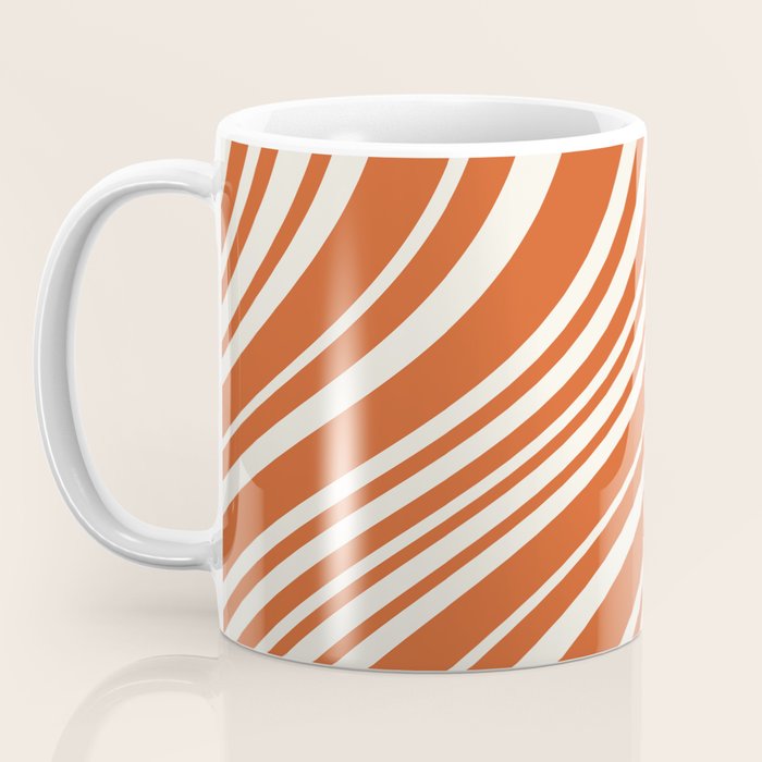 Wavy Stripes XLVIII - Bright Retro Red Coffee Mug Gallery Image 3