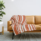 Wavy Stripes XLVIII - Bright Retro Red Throw Blanket Gallery Image 1