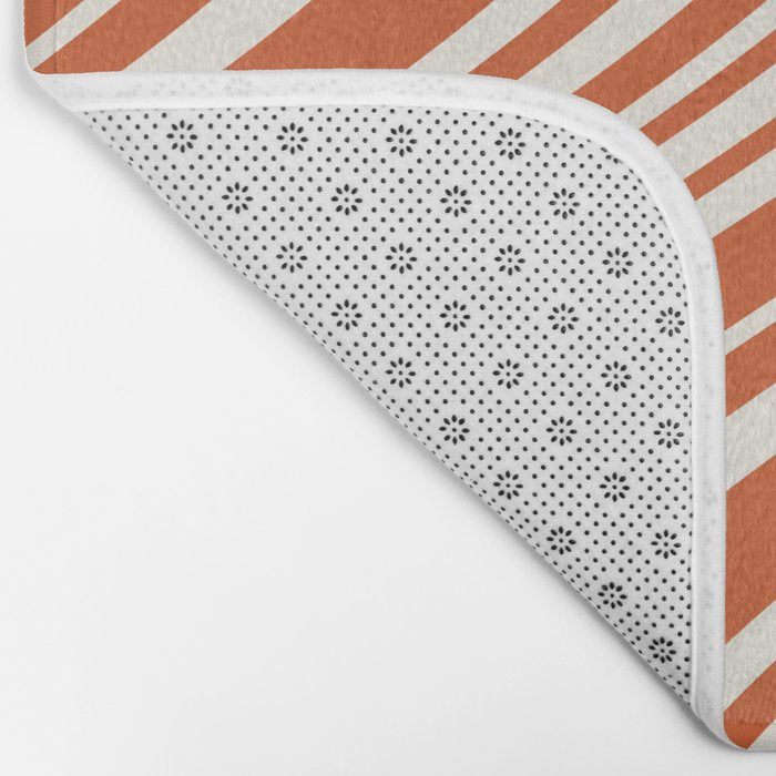 Wavy Stripes XLVIII - Bright Retro Red Bath Mat Gallery Image 2