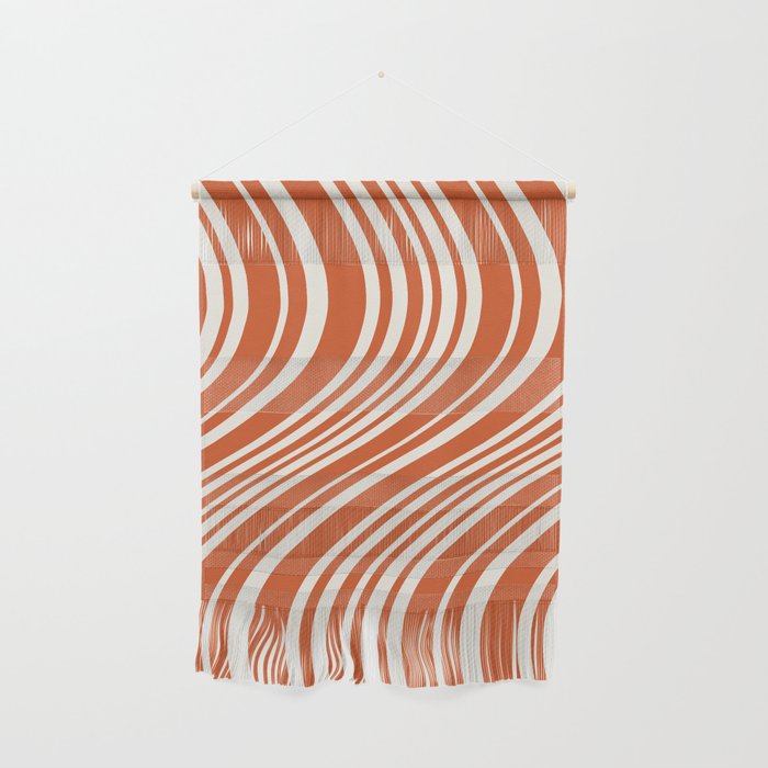 Wavy Stripes XLVIII - Bright Retro Red Wall Hanging Gallery Image 1