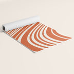 Wavy Stripes XLVIII - Bright Retro Red Yoga Mat Gallery Image 2