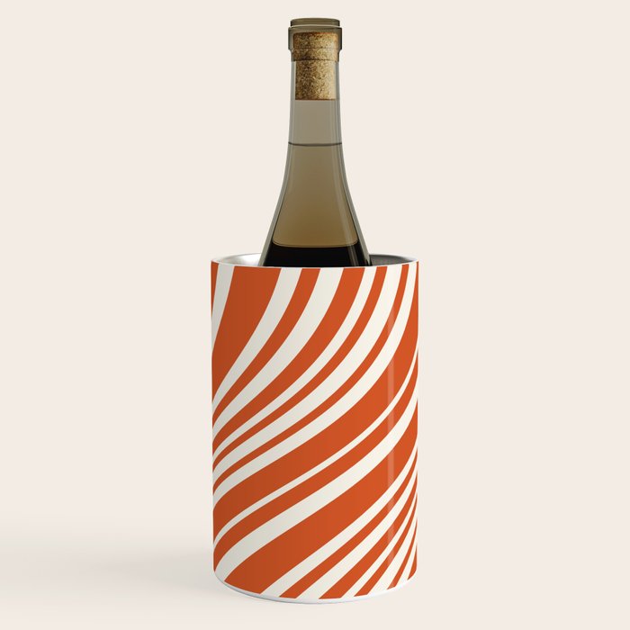 Wavy Stripes XLVIII - Bright Retro Red Wine Chiller Gallery Image 1