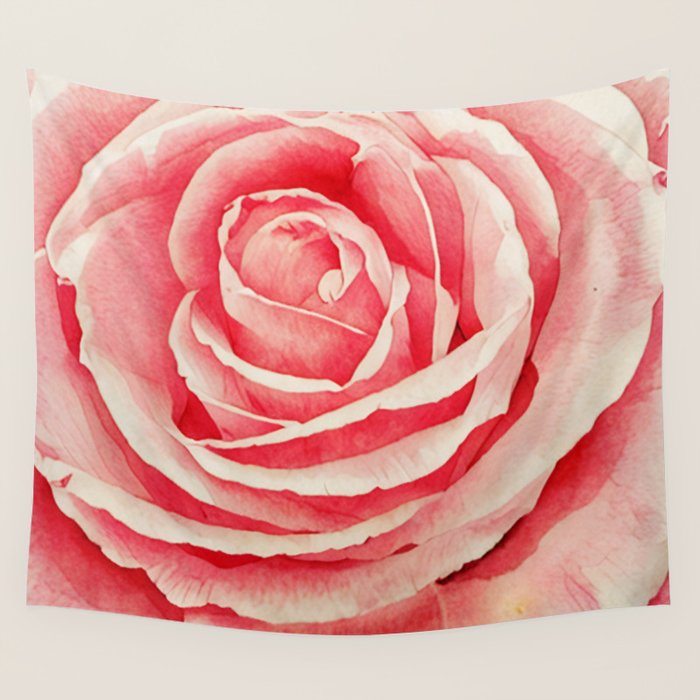 Close up pink rose Wall Tapestry Gallery Image 1
