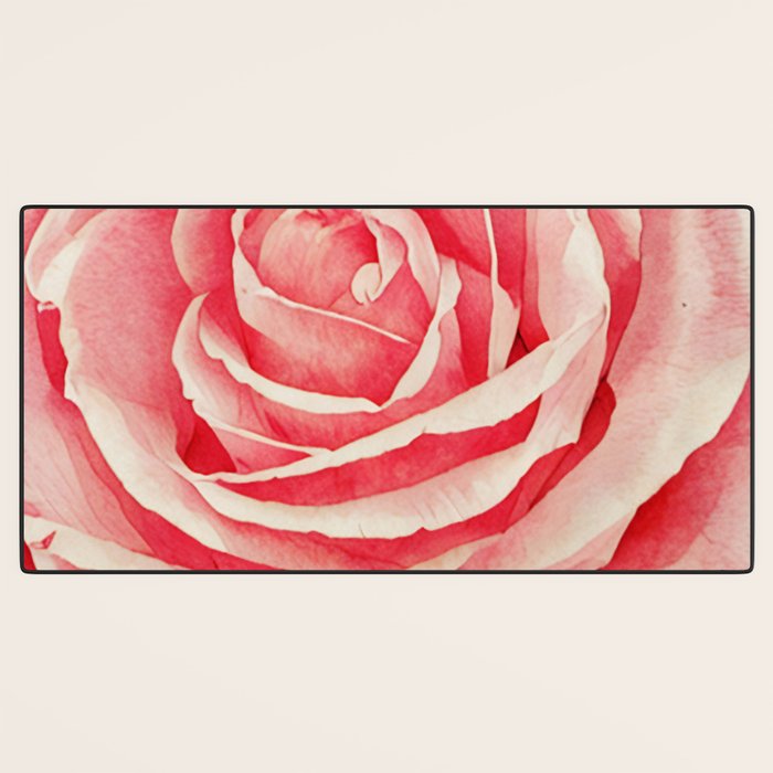 Close up pink rose Desk Mat Gallery Image 3