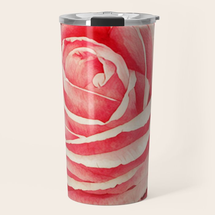 Close up pink rose Travel Mug Gallery Image 1