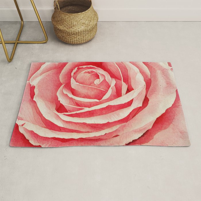 Close up pink rose Rug Gallery Image 1