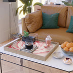 Close up pink rose Serving Tray Gallery Image 2