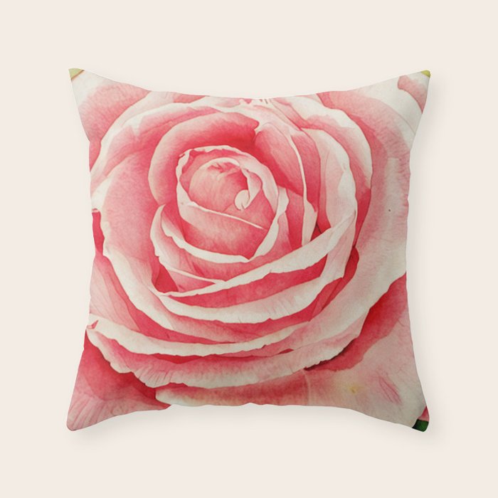 Close up pink rose Throw Pillow Gallery Image 1