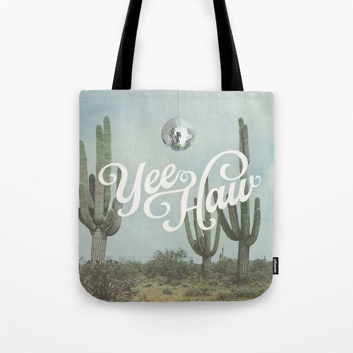 Yee Haw Disco Cactus Tote Bag Gallery Image 1