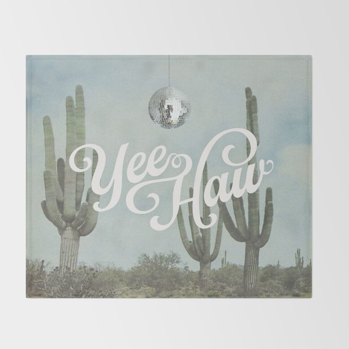 Yee Haw Disco Cactus Throw Blanket Gallery Image 2