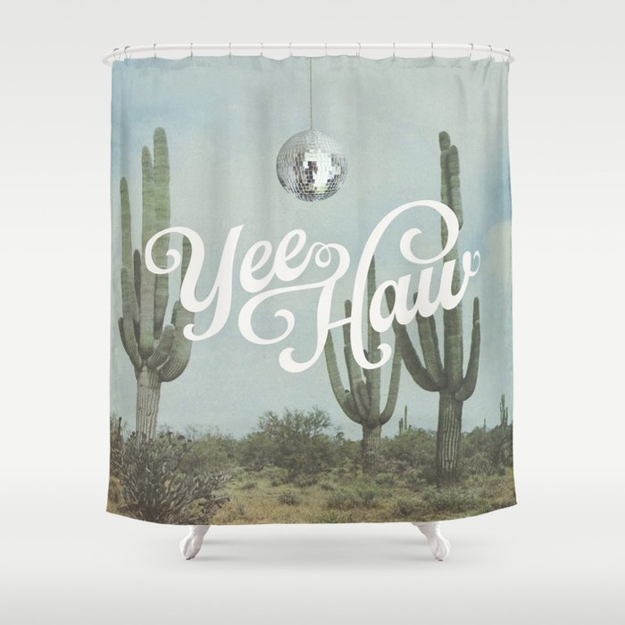 Yee Haw Disco Cactus Shower Curtain Gallery Image 1