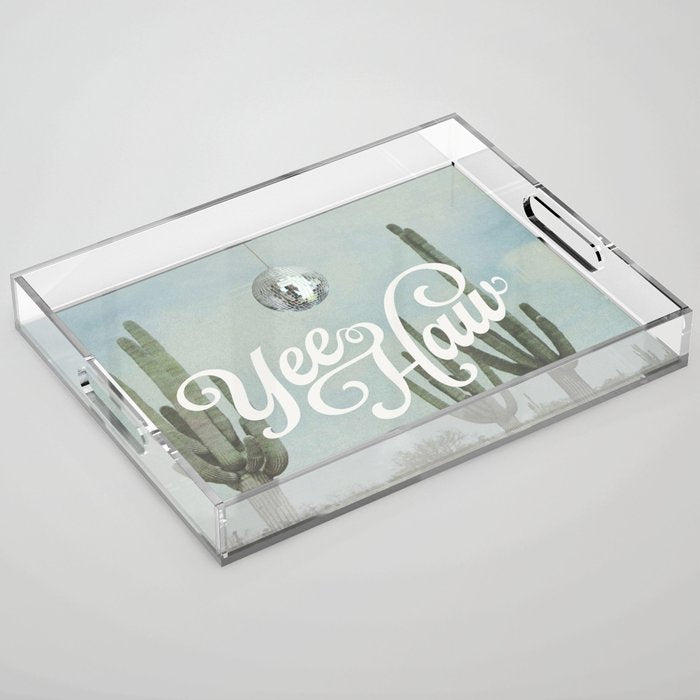 Yee Haw Disco Cactus Acrylic Tray Gallery Image 1