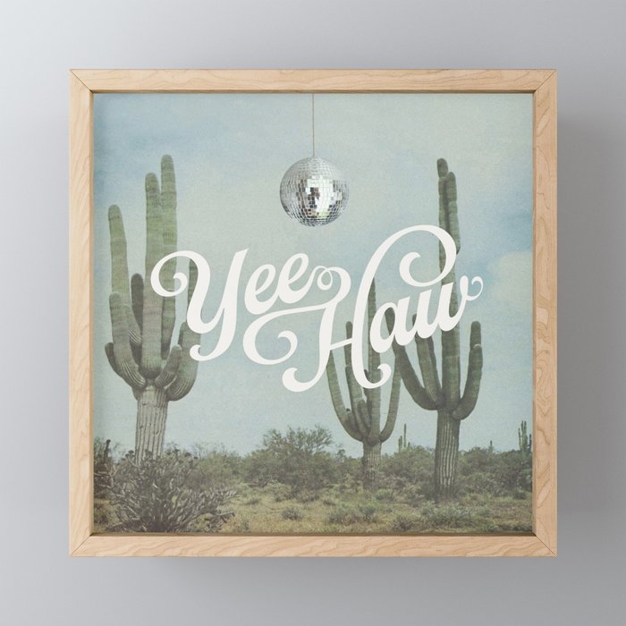 Yee Haw Disco Cactus Mini Art Print Gallery Image 1