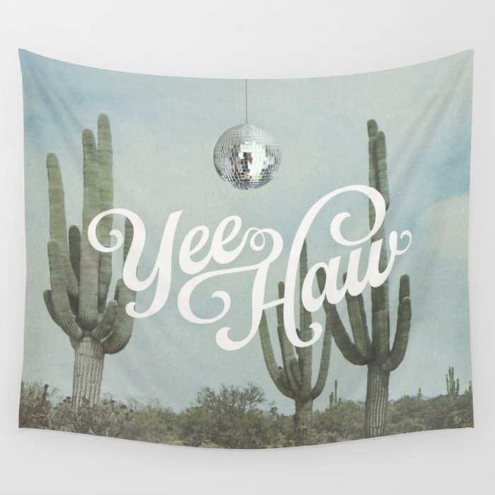 Yee Haw Disco Cactus Wall Tapestry Gallery Image 4