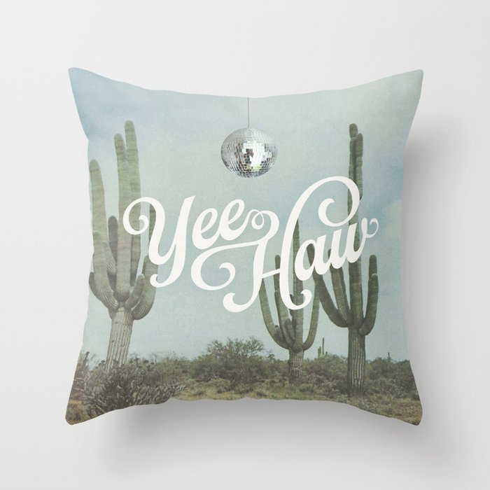 Yee Haw Disco Cactus Throw Pillow Gallery Image 6