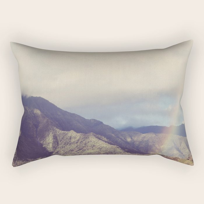 Kauai Rainbow - Hawaii Nature, Landscape Photography Rectangular Pillow Gallery Image 1