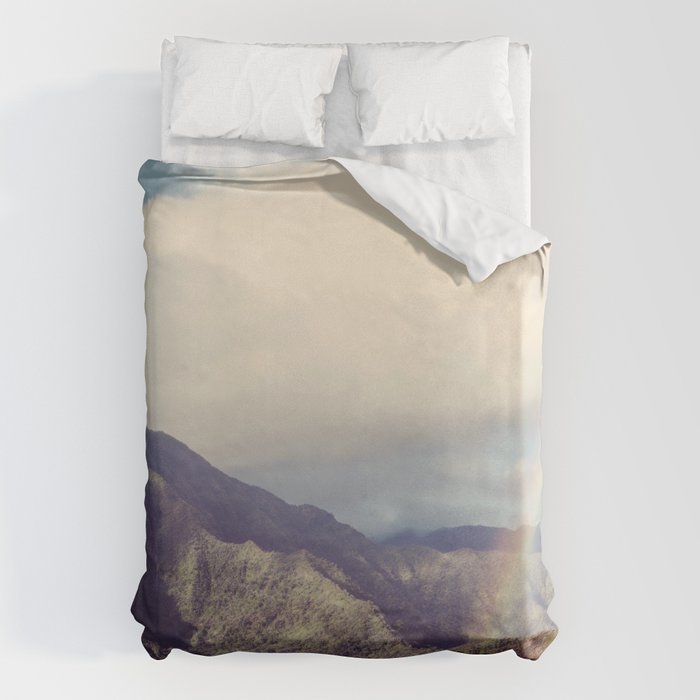 Kauai Rainbow - Hawaii Nature, Landscape Photography Duvet Cover Gallery Image 1
