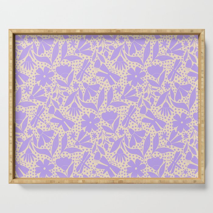 Very-Peri Floral  Serving Tray Gallery Image 1