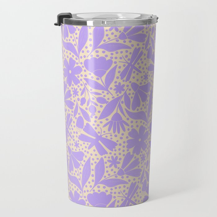 Very-Peri Floral  Travel Mug Gallery Image 3