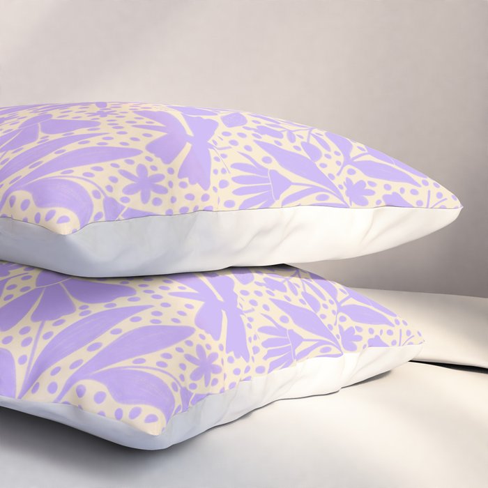 Very-Peri Floral  Pillow Sham Gallery Image 3