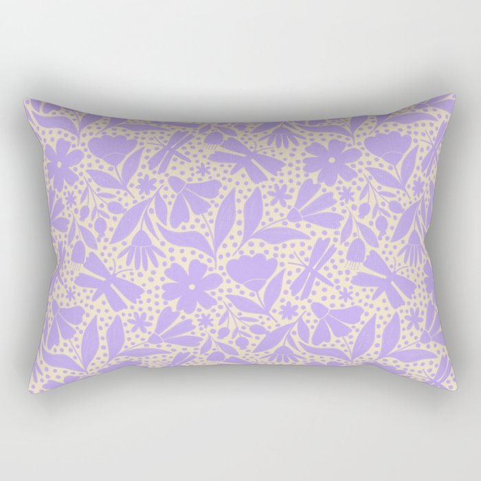 Very-Peri Floral  Rectangular Pillow Gallery Image 1