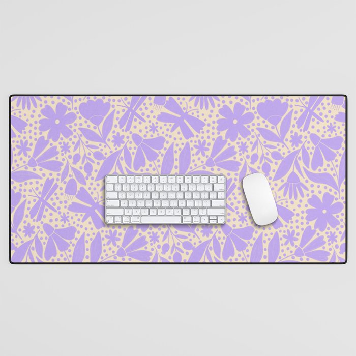 Very-Peri Floral  Desk Mat Gallery Image 1