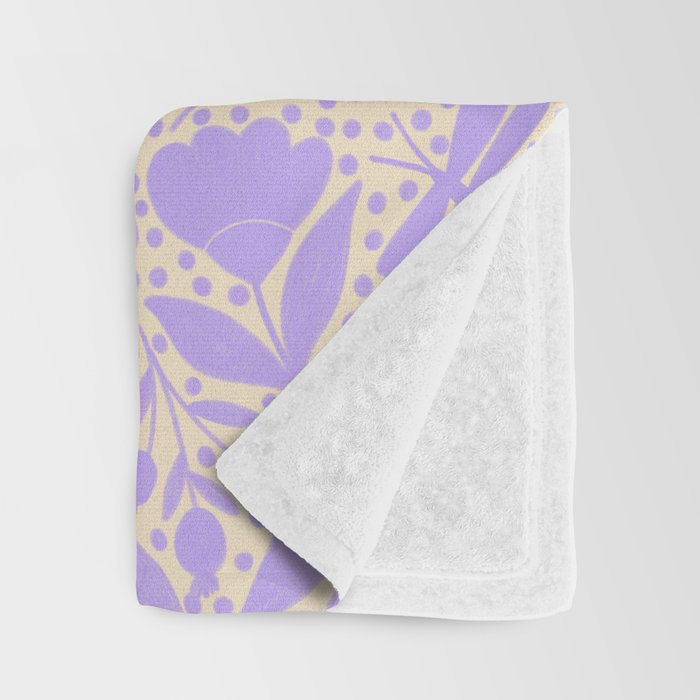 Very-Peri Floral  Throw Blanket Gallery Image 3