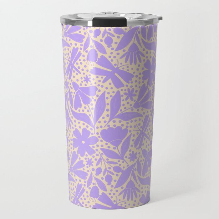 Very-Peri Floral  Travel Mug Gallery Image 1