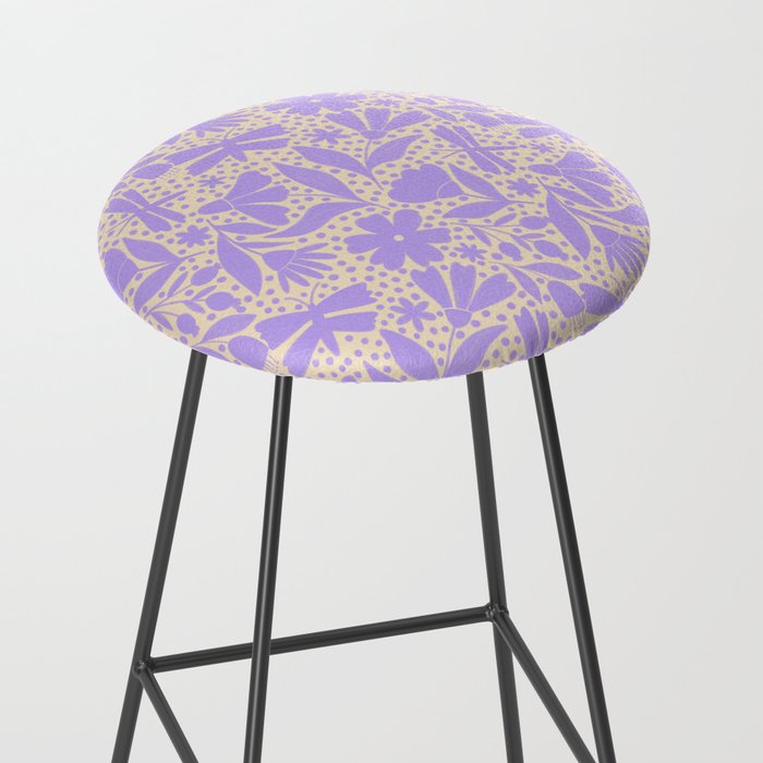 Very-Peri Floral  Stool Gallery Image 2