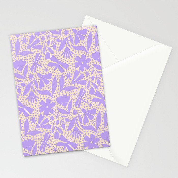 Very-Peri Floral  Stationery Card Gallery Image 2