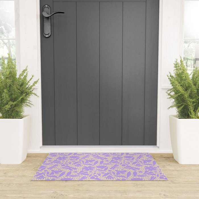 Very-Peri Floral  Welcome Mat Gallery Image 3