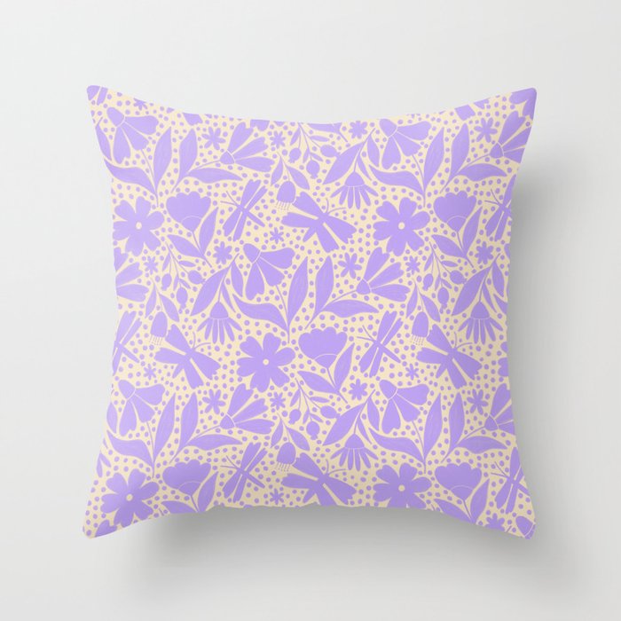 Very-Peri Floral  Throw Pillow Gallery Image 6