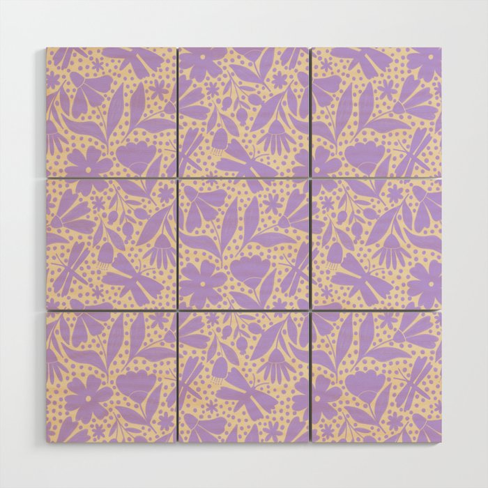 Very-Peri Floral  Wood Wall Art Gallery Image 1