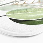 Forest Bouquet - Green Leaves Watercolor Bath Mat Gallery Image 3