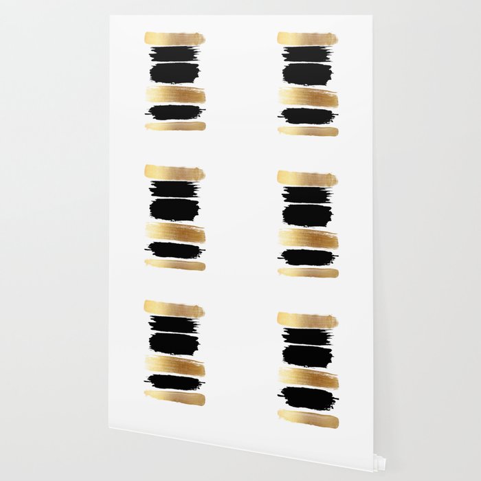 Brush Strokes (Black/Gold) Wallpaper Gallery Image 2